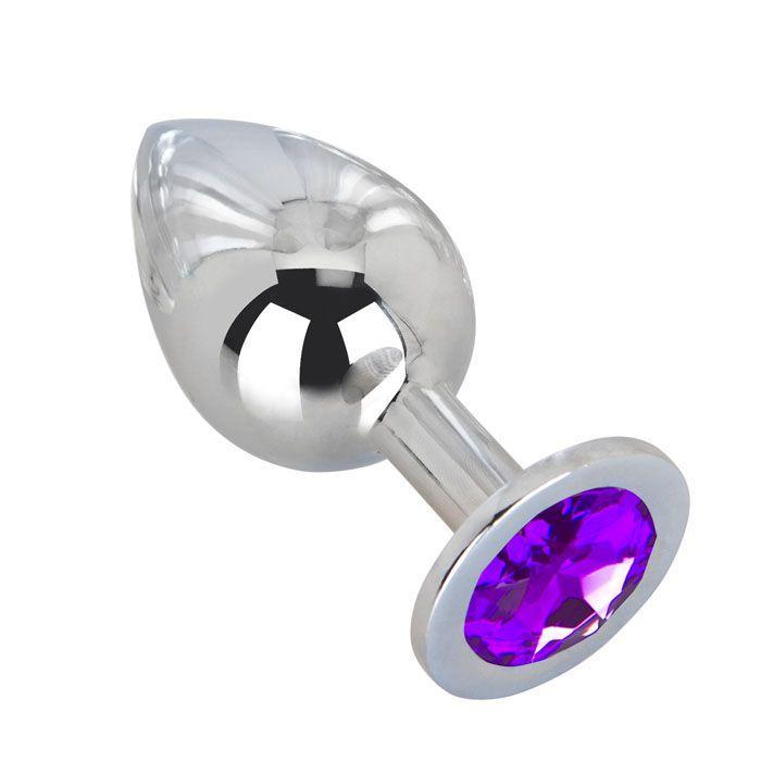 Большой плаг из стали с фиолетовым кристаллом Violet Dream - 9