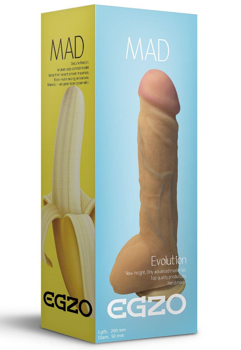 Большой реалистичный фаллоимитатор Mad Banana с мошонкой - 23
