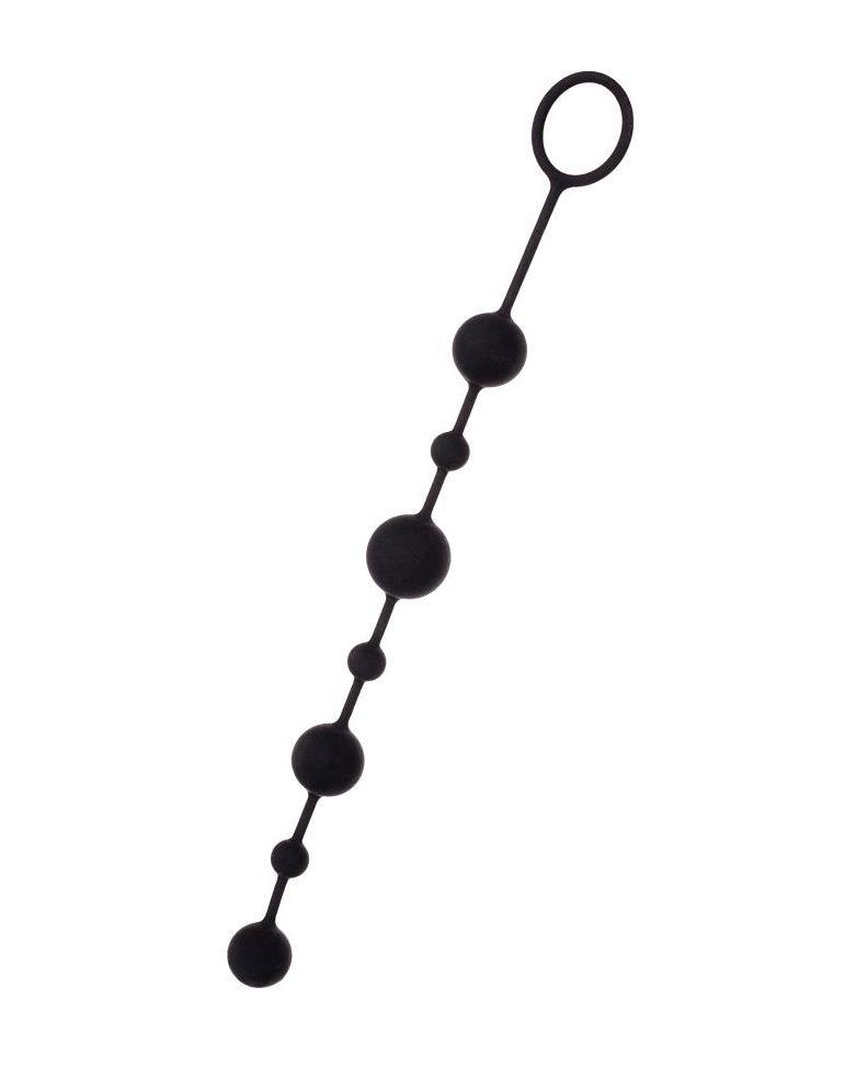 Черная анальная цепочка A-toys с шариками - 35
