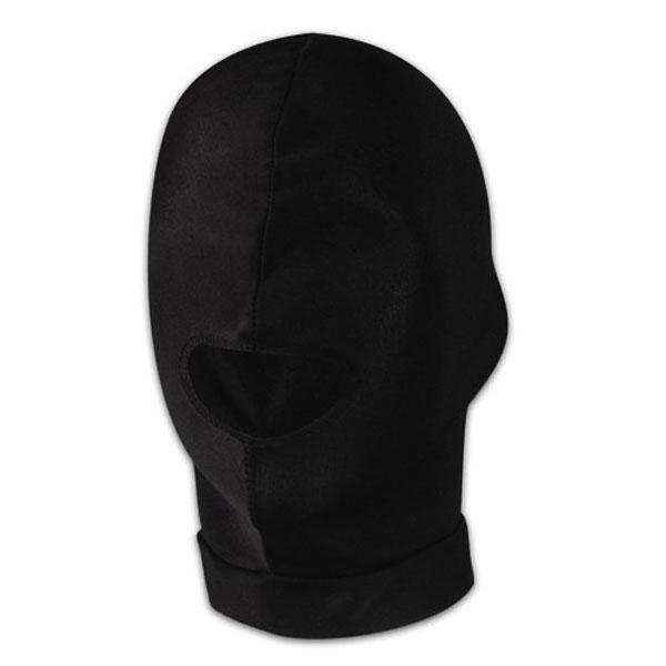 Черная эластичная маска на голову с прорезью для рта-3029