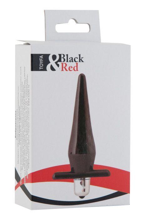 Черная водонепроницаемая вибровтулка Black Red - 12