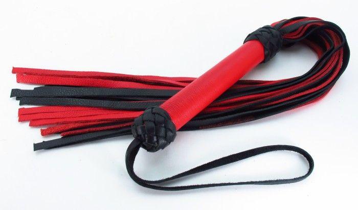 Черно-красная плеть с красной ручкой Турецкие головы - 57 см.-3733