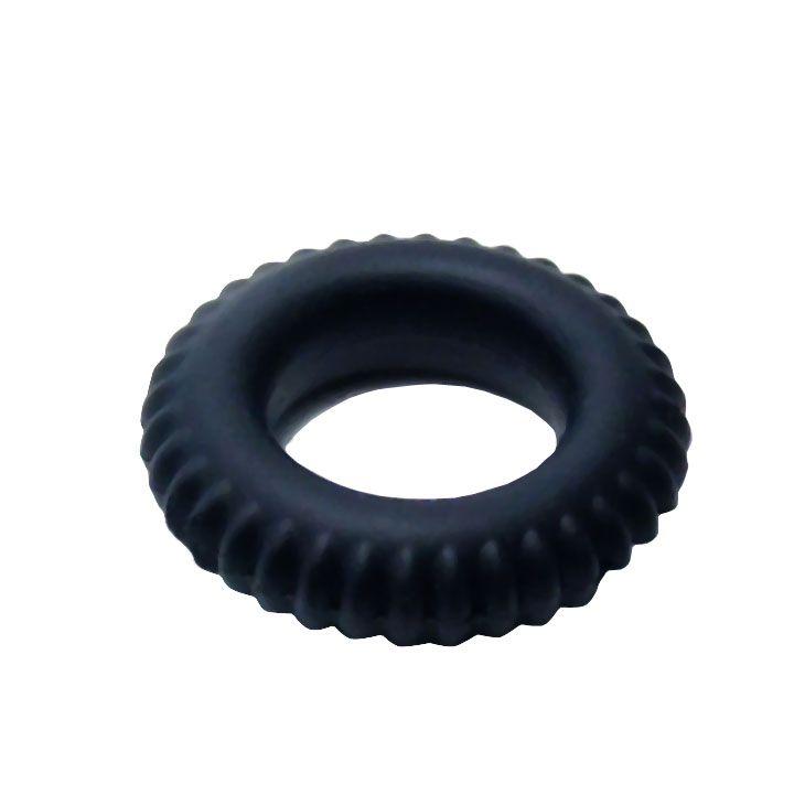 Черное силиконовое эрекционное кольцо-шина Sex Expert-7660
