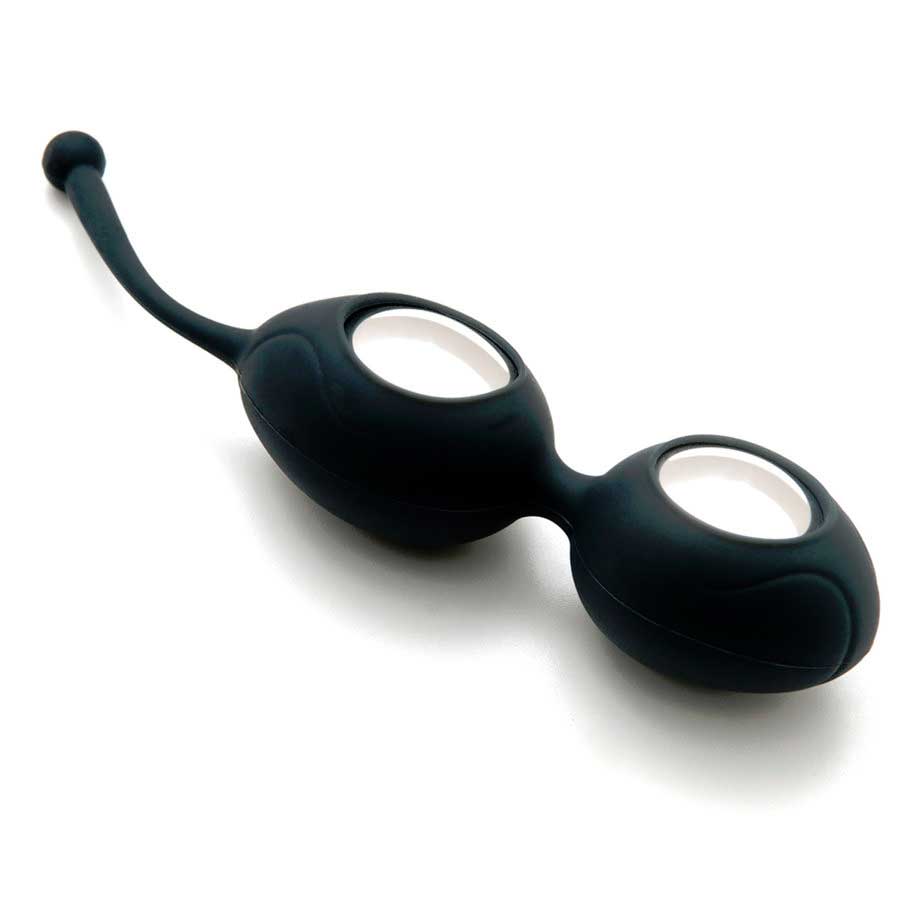 Черные вагинальные шарики со смещенным центром тяжести Silicone Ben Wa Balls-5038