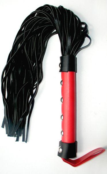 Черный флоггер с красной ручкой Notabu - 45 см.-7888