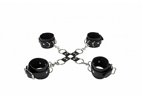 Черный комплект оков Hand And Legcuffs-10077