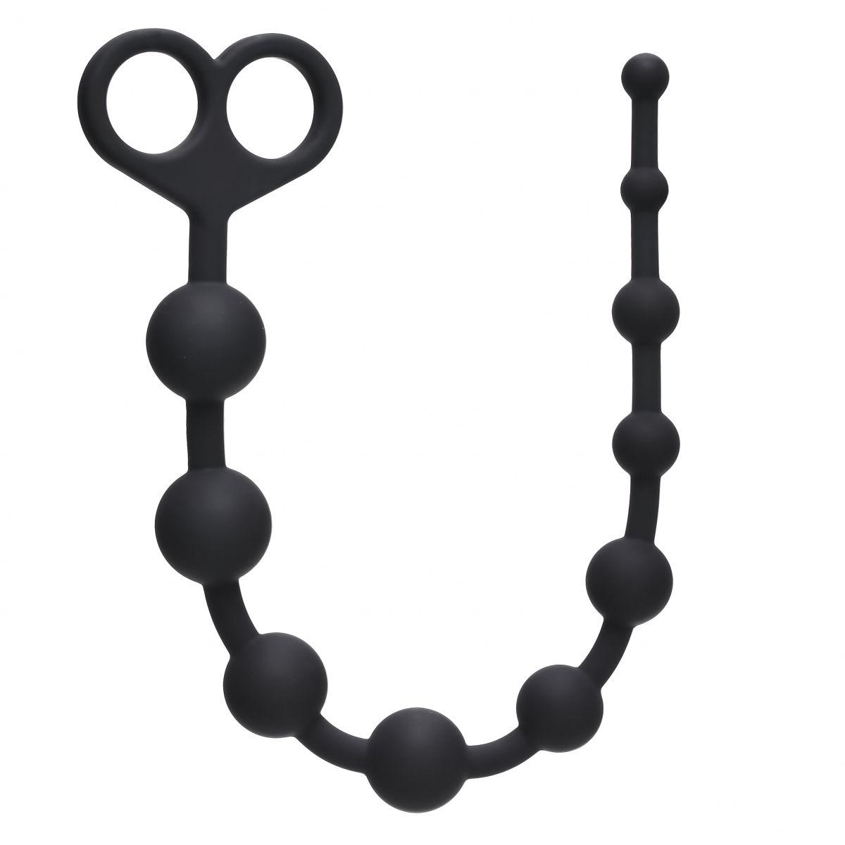 Чёрная анальная цепочка Orgasm Beads - 33