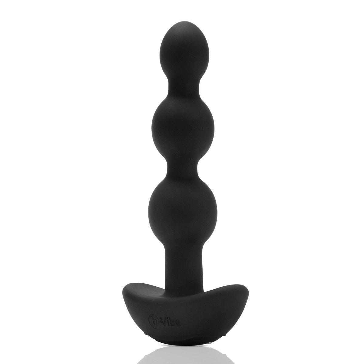 Чёрная анальная виброёлочка TRIPLET ANAL BEADS BLACK - 14 см.-7560