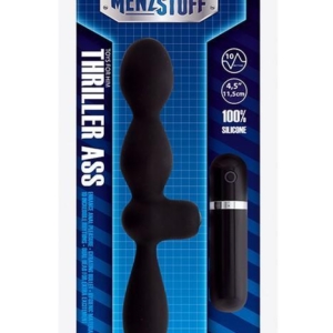 Чёрная двусторонняя вибровтулка  MENZSTUFF THRILLER ASS DUAL HEAD