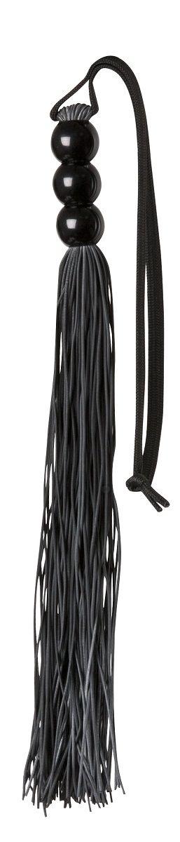 Чёрная резиновая мини-плеть Rubber Whip - 43 см.-720