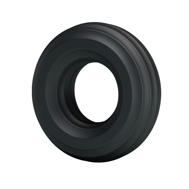 Чёрное широкое эрекционное кольцо-7641