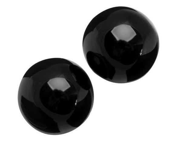 Чёрные вагинальные шарики из стекла Sexus Glass-6147