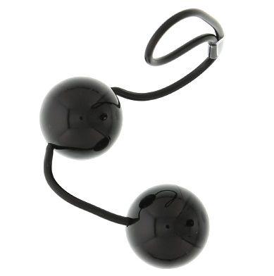 Чёрные вагинальные шарики на мягкой сцепке GOOD VIBES PERFECT BALLS-922