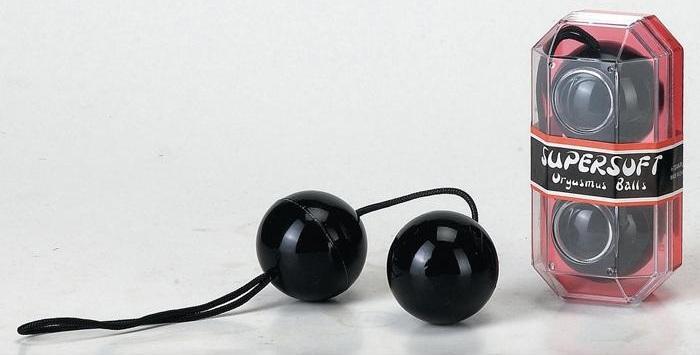 Чёрные вагинальные шарики со смещённым центром тяжести-5676