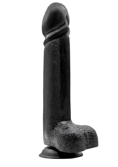 Чёрный анальный фаллоимитатор MENZSTUFF BLACK KNIGHT 10INCH BUTT PLUG - 25 см.-7654