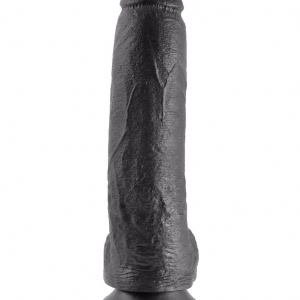 Чёрный фаллоимитатор 9  Cock with Balls - 22
