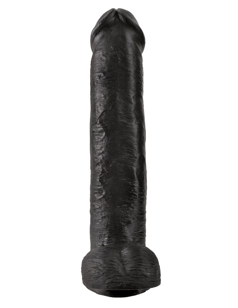 Чёрный фаллоимитатор-гигант 15  Cock with Balls - 40