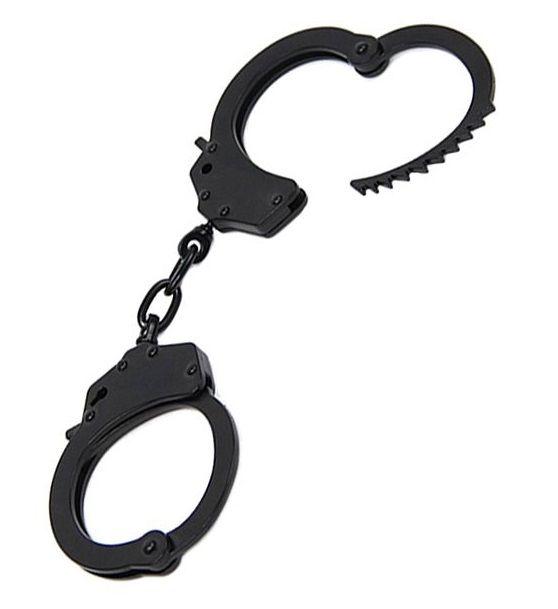 Чёрный металлические наручники Romfun-3741