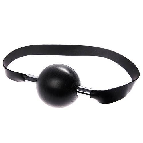 Чёрный резиновый кляп-шар-8083