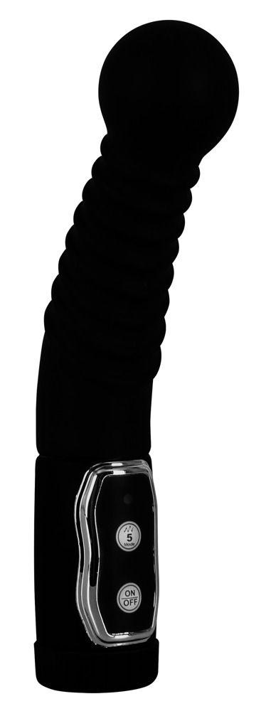 Чёрный стимулятор простаты с ротацией Prostate Twister - 20 см.-3942