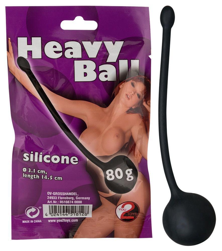 Чёрный вагинальный шарик Heavy Ball-12488