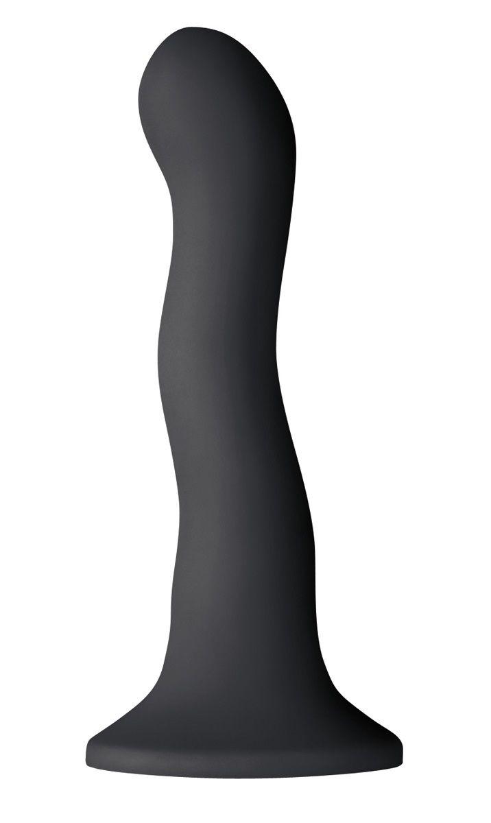 Чёрный волнистый фаллоимитатор Shi/Shi Ripple 6  Dildo - 19 см.-9491