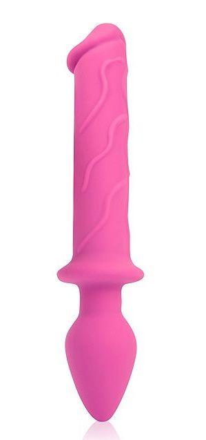 Двусторонний вагинально-анальный стимулятор розового цвета - 23 см.-6432