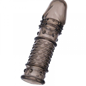 Дымчатая закрытая насадка ToyFa XLover с чешуйками и пупырышками - 13