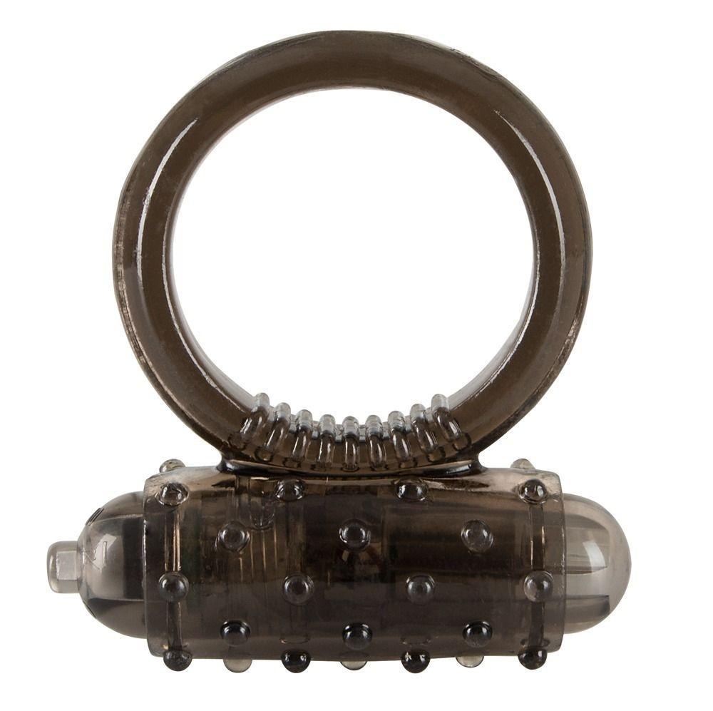 Дымчатое эрекционное виброкольцо Vibro Ring Dark-5537