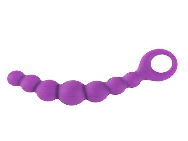 Фиолетовая анальная цепочка Bubble-Chain - 15 см.-5102