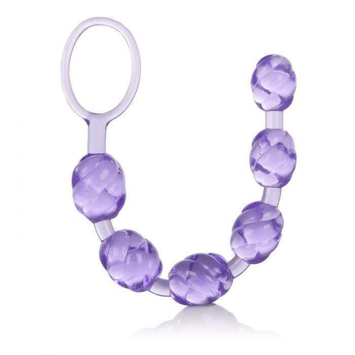 Фиолетовая анальная цепочка Swirl Pleasure Beads - 20 см.-13079
