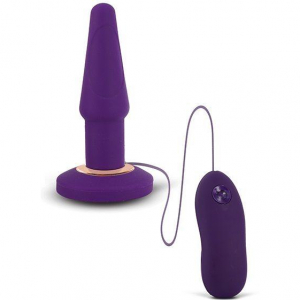 Фиолетовая анальная вибропробка APEX BUTT PLUG LARGE PURPLE - 15 см.