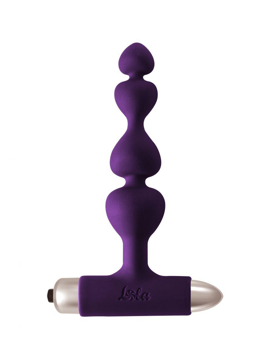 Фиолетовая анальная вибропробка-елочка New Edition Excellence - 15 см.-8950