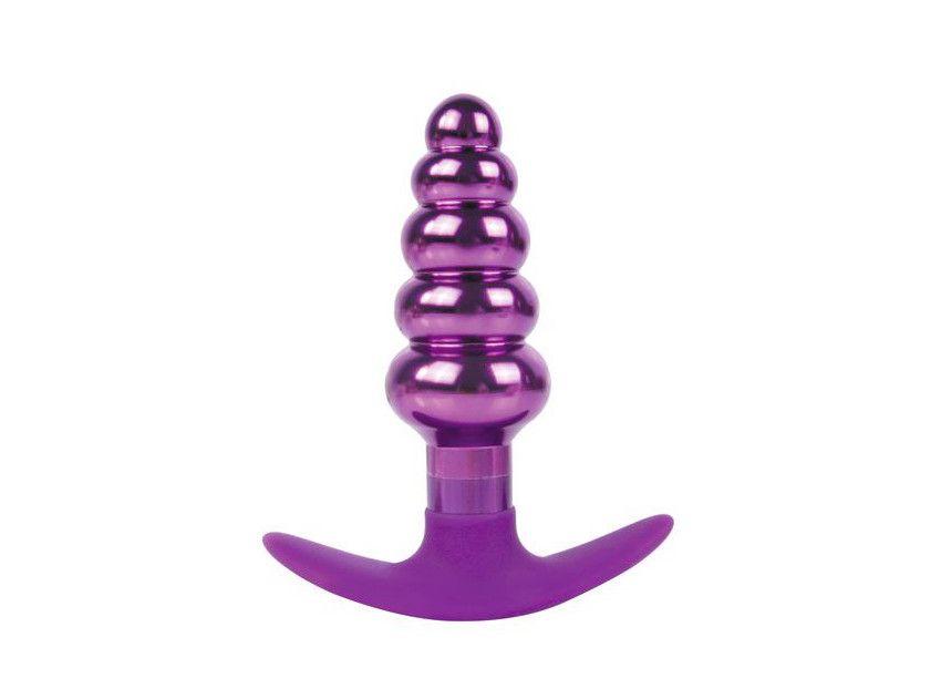Фиолетовая анальная втулка в виде ёлочки - 10