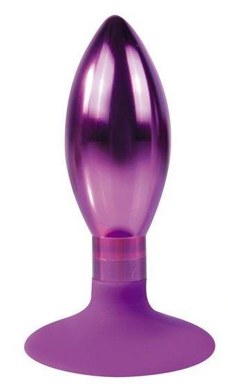 Фиолетовая каплевидная анальная пробка - 10 см.-7577