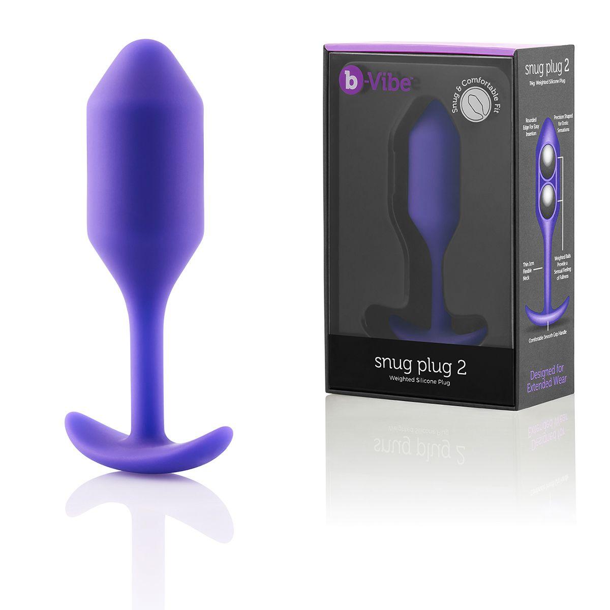 Фиолетовая пробка для ношения B-vibe Snug Plug 2 - 11