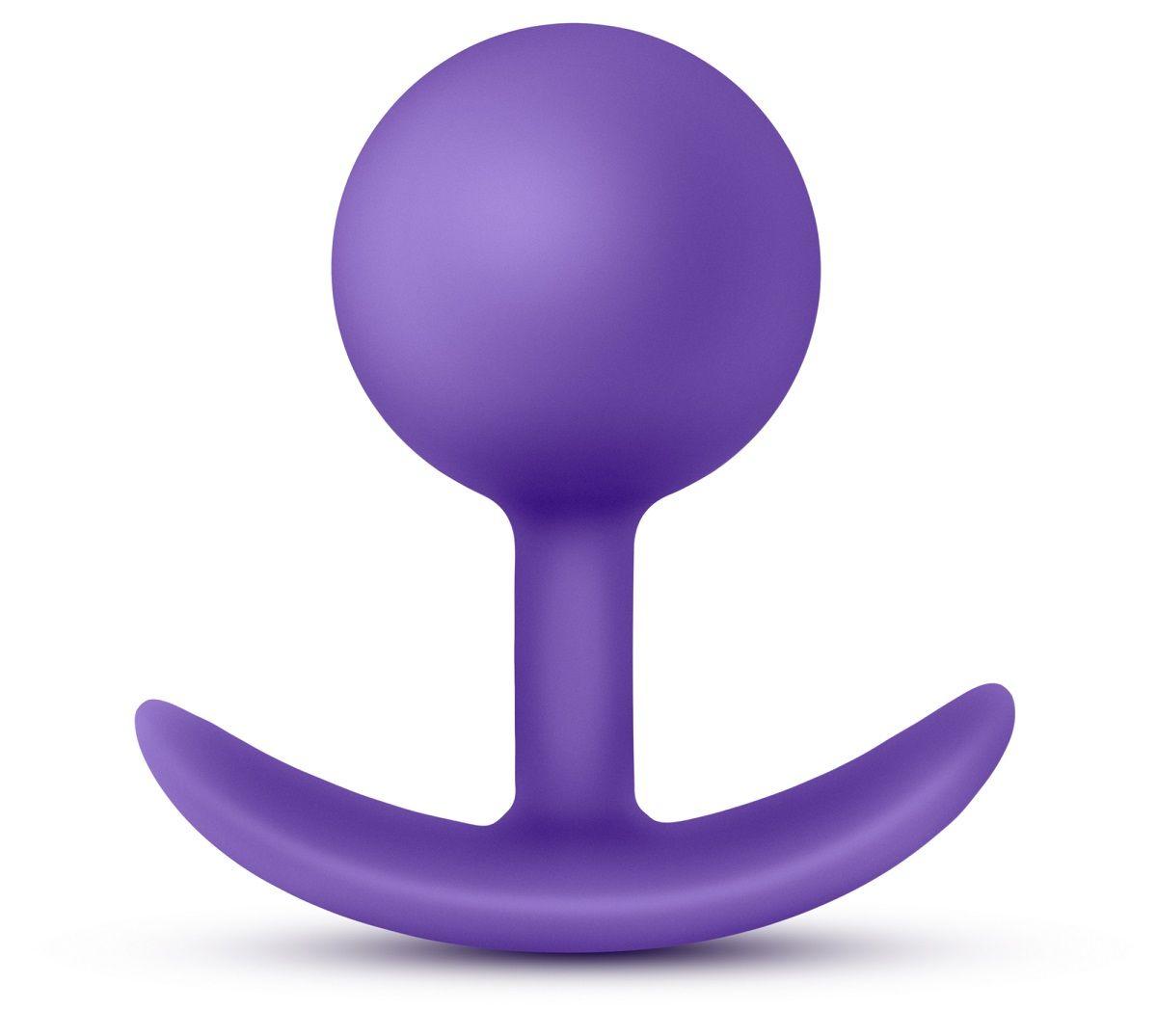 Фиолетовая пробка-шар для ношения Luxe Wearable Vibra Plug - 8