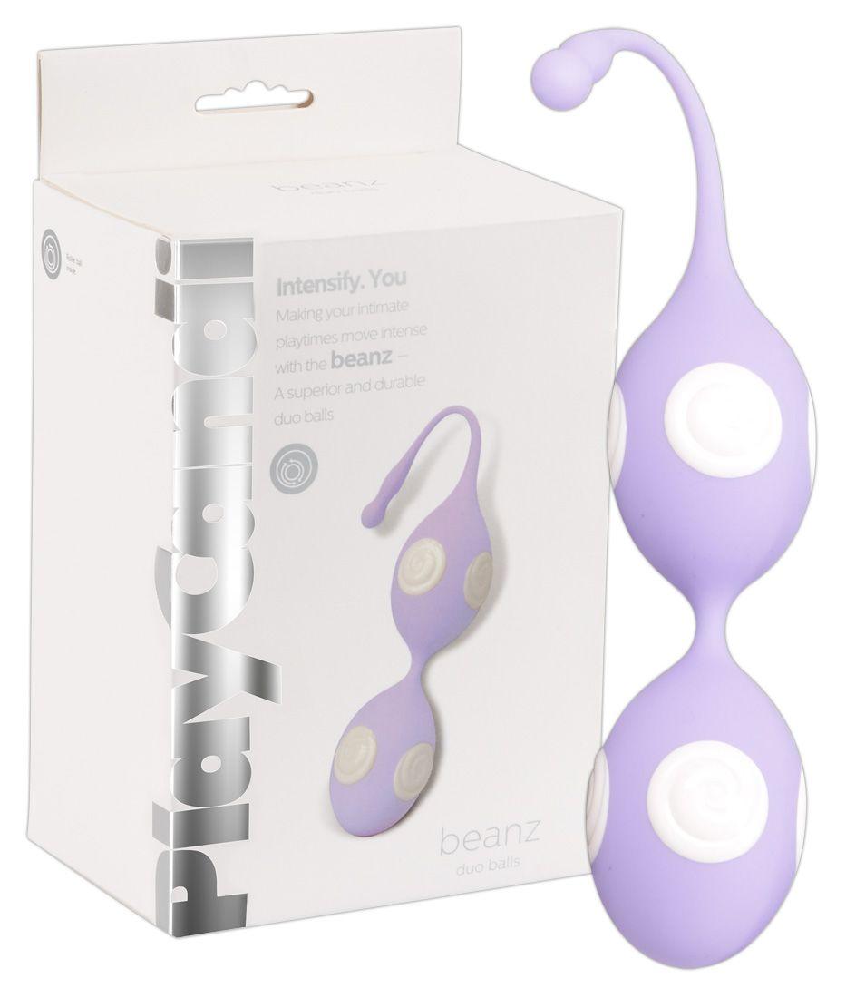 Фиолетово-белые вагинальные шарики Play Candy Beanz-10045