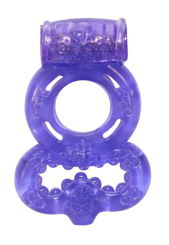 Фиолетовое эрекционное кольцо Rings Treadle с подхватом-9380