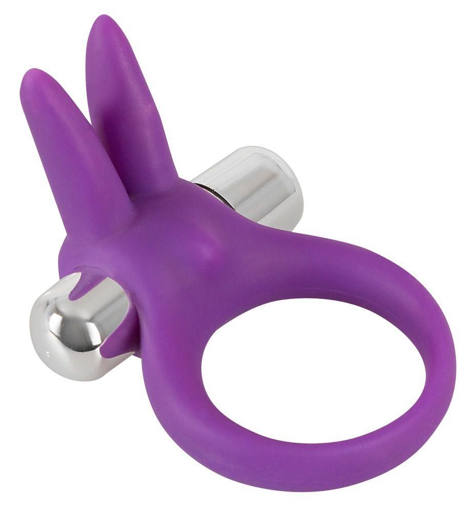 Фиолетовое эрекционное кольцо с вибрацией Smile Rabbit-13514