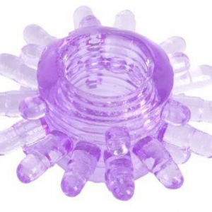 Фиолетовое гелевое эрекционное кольцо с шипиками