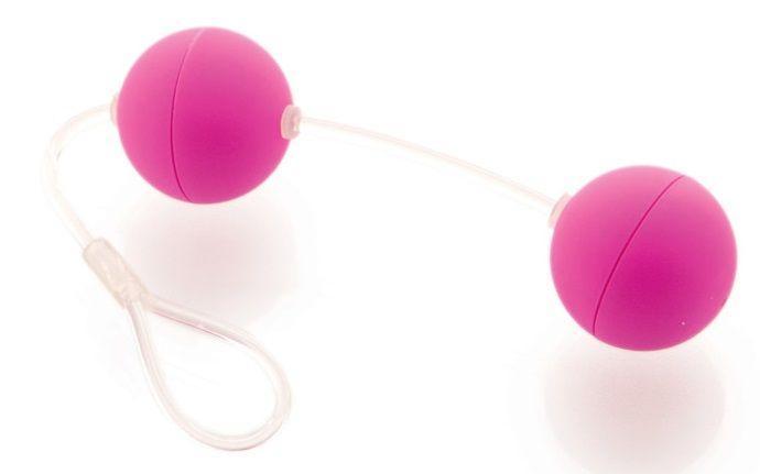 Фиолетовые вагинальные шарики на прозрачной сцепке-1754