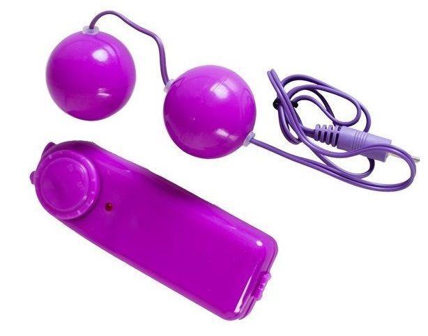 Фиолетовые вагинальные шарики с вибрацией-1399
