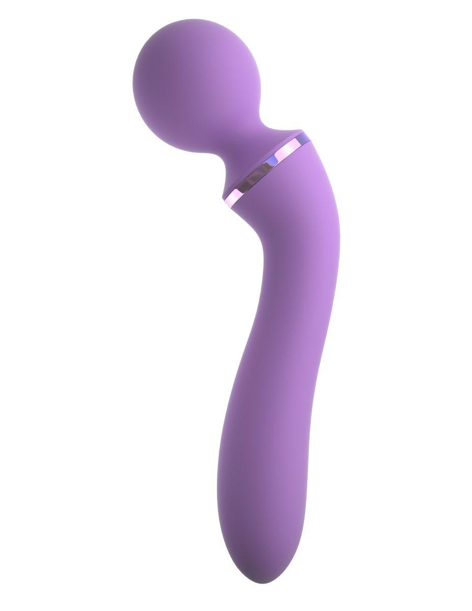 Фиолетовый двусторонний вибростимулятор Duo Wand Massage-Her - 19