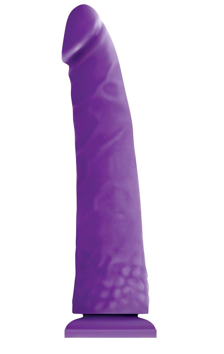 Фиолетовый фаллоимитатор без мошонки Pleasures Thin 8 Dildo - 20 см.-9051