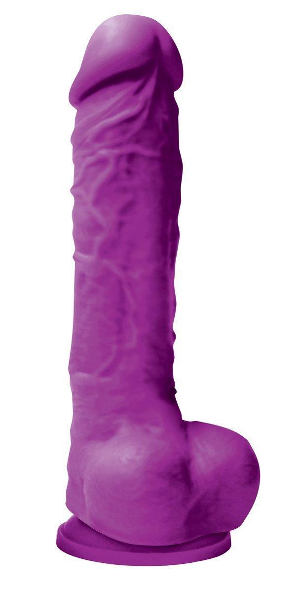 Фиолетовый фаллоимитатор на присоске Colours Pleasures 5 Dildo - 17