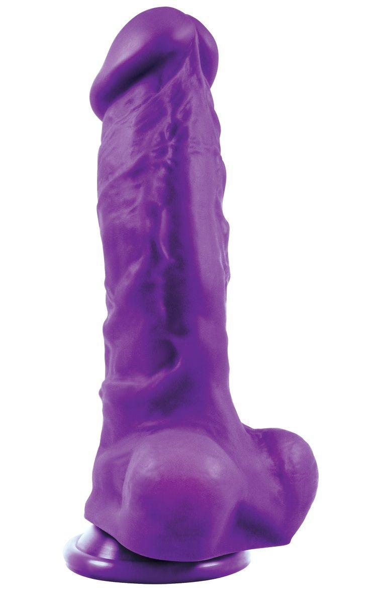 Фиолетовый фаллоимитатор Pleasures Thick 8 Dildo - 23