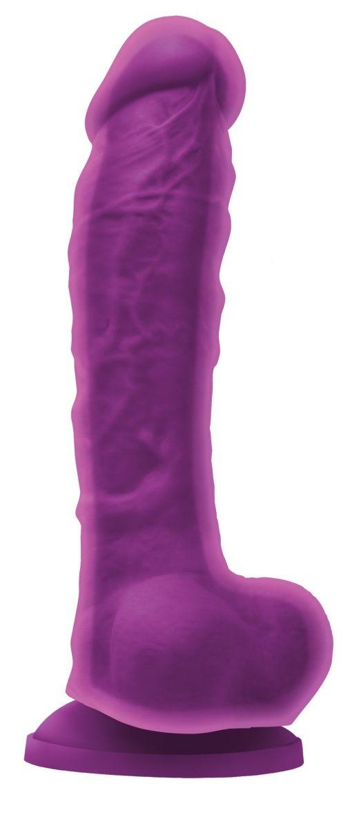 Фиолетовый фаллоимитатор с двойным слоем Dual Density 8  - 22