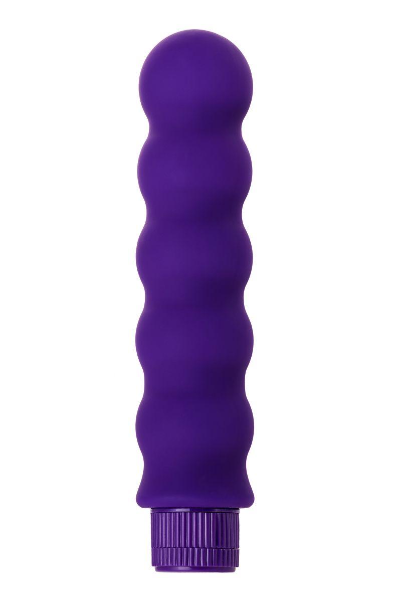 Фиолетовый фигурный вибратор - 17 см.-2398