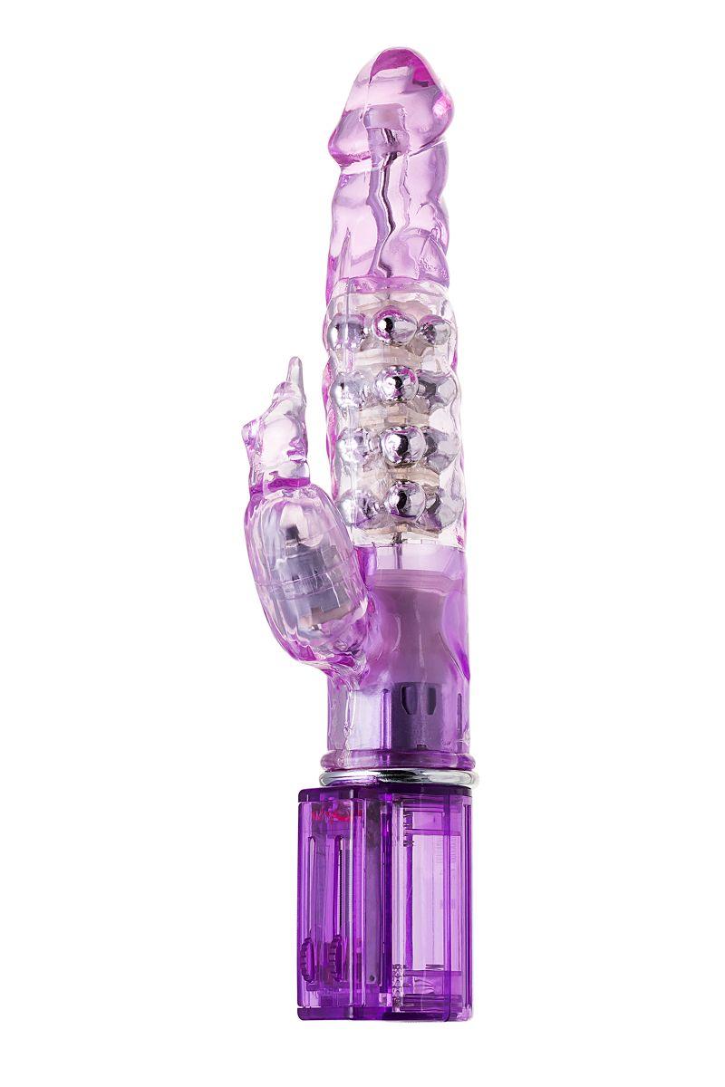 Фиолетовый хай-тек вибратор High-Tech fantasy с бусинами и отростком - 27